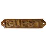 Engraved Brass Plaque Guest Sign with Antique Look